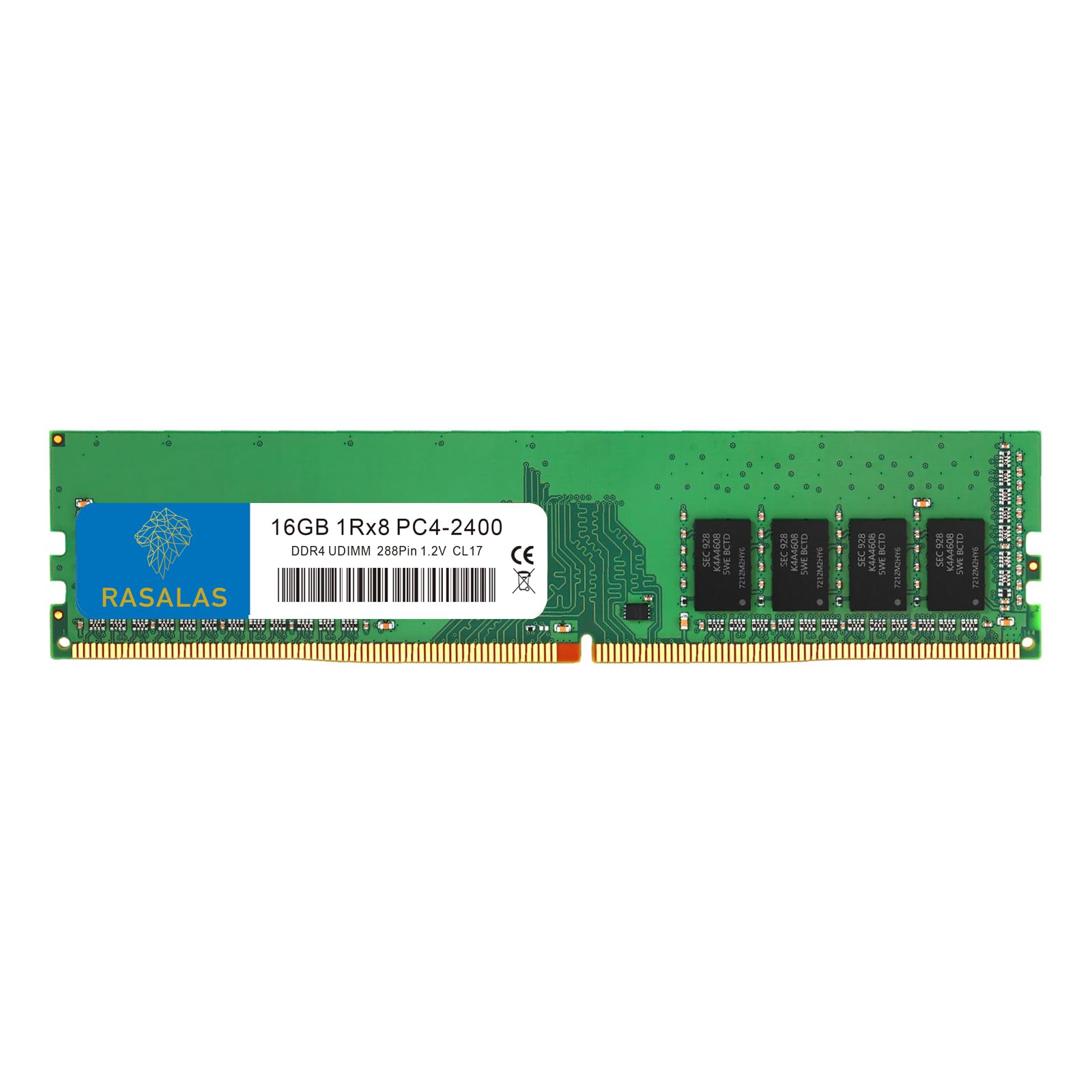 RASALAS 16GB DDR4 2400MHz PC4-19200 Non-ECC Unbuffered 1.2V CL17